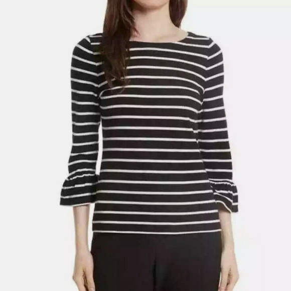 Kate Spade Broome Street Black & White Striped Top - Picture 1 of 5